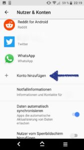 Android Nutzer hinzufügen